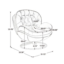 Load image into Gallery viewer, Velvet Swivel Accent Chair with Ottoman, Modern Chaise Lounge Chair with Metal Frame and Footstool, Comfy Armchair Reading Chair