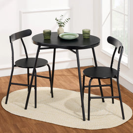 Best Choice Products 3 Piece Modern Oval Dining Table Set, Small Kitchen Dinette W/ 2 Chairs Black/Black