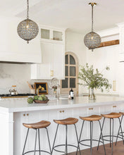 Load image into Gallery viewer, 1-Light 12" Retro Antique Gold Crystal Globe Chandelier Small Sphere Pendant Light