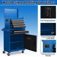 Load image into Gallery viewer, 2 - in - 1 Rolling Tool Chest, 5-Drawer Tool Storage Cabinet with Wheels, Adjustable Shelf, Tool Box Organizer for Garage Warehouse Workshop