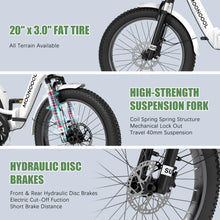 Load image into Gallery viewer, ABORON 3.0 Fat Tire Electric Trike for Senior Foldable E - Bike, 500W Motorized Tricycle Adult 20" Folding 3 Wheel Electric Commute Bike Trike W/48V