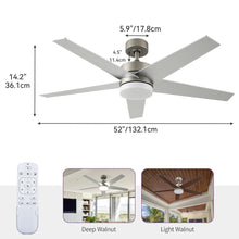 Load image into Gallery viewer, Uforic 52" Modern Ceiling Fan with Lights and Remote Control, 5 - Blade Ceiling Fan