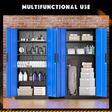 Load image into Gallery viewer, SOLAURA 71" Metal Garage Storage Cabinet with Locking Doors and Adjustable Shelves for Home, Office(Black)