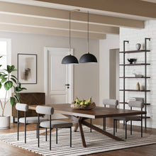 Load image into Gallery viewer, Nathan James Percy Modern 2-Light Pendant Island Light Fixture, Hanging Lights with Metal Shade and Adjustable Cord, for Kitchen, Living Room, Black