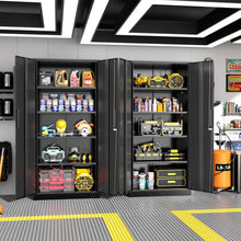 Load image into Gallery viewer, SOLAURA 71" Metal Garage Storage Cabinet with Locking Doors and Adjustable Shelves for Home, Office(Black)