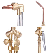 Load image into Gallery viewer, Yescom DOT Oxy Acetylene Torch Kit Gas Tank Brazing Welding Cutting Black Holder Gauge Portable Brass Nozzle Long Pipe Goggles Heavy Duty Oxygen