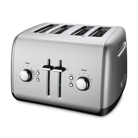 KitchenAid 4 - Slice Toaster with Manual High - Lift Lever KMT4115CU - Contour Silver