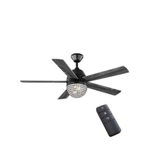Load image into Gallery viewer, Home Decorators Collection Vendome 52 in. LED Matte Black Ceiling Fan with Light and Remote Control 51884