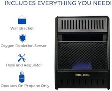 Load image into Gallery viewer, ML100TBAHR Ventless Propane Gas Blue Flame Space Heater with Thermostat Control