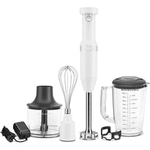 Load image into Gallery viewer, KitchenAid Cordless Variable Speed Hand Blender with Chopper and Whisk Attachment White