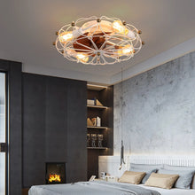 Load image into Gallery viewer, Industrial Cage Ceiling Fan - Low - Profile 7 - Blade Fan with Remote &amp; Light - Modern Rustic Cooling for Small Spaces