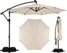 Load image into Gallery viewer, Tangkula 10ft Solar Patio Umbrella with Base Included