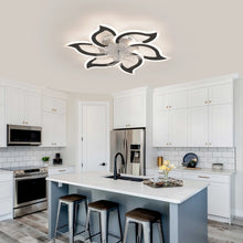 Load image into Gallery viewer, Garwarm Dimmable Ceiling Fan with Light and Remote Control, 27" Small Flush Mounted Ceiling Fan