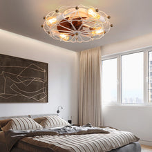 Load image into Gallery viewer, Industrial Cage Ceiling Fan - Low - Profile 7 - Blade Fan with Remote &amp; Light - Modern Rustic Cooling for Small Spaces