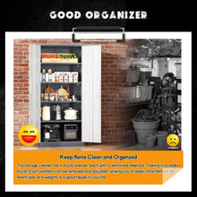 Load image into Gallery viewer, SOLAURA 71" Metal Garage Storage Cabinet with Locking Doors and Adjustable Shelves for Home, Office(Black)