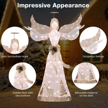 Load image into Gallery viewer, Tangkula 5 FT Lighted Christmas Angel, Outdoor Pre - lit 3D Glittered Angel with 100 Warm White Lights