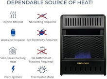 Load image into Gallery viewer, ML100TBAHR Ventless Propane Gas Blue Flame Space Heater with Thermostat Control