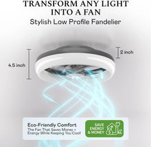 Load image into Gallery viewer, Cannonx 14 Low Profile Ceiling Fans with Lights and Remote, Modern Fandelier Ceiling Fan