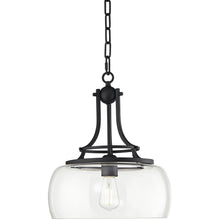 Load image into Gallery viewer, Franklin Iron Works Charleston Black Pendant Chandelier 13 1/2" Wide Modern LED Clear Glass for Dining Room House Kitchen Island Entryway Bedroom
