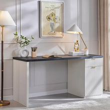 Load image into Gallery viewer, 60 - Inch Contemporary Executive Desk - Wooden Home Office &amp; Fluted Computer Desk