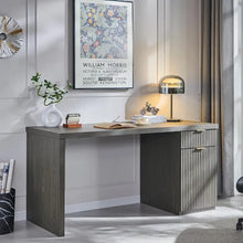 Load image into Gallery viewer, 60 - Inch Contemporary Executive Desk - Wooden Home Office &amp; Fluted Computer Desk