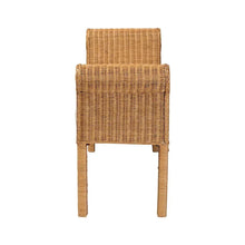 Load image into Gallery viewer, Reiko Handcrafted Natural Rattan Bench with Scalloped Design - Boho Farmhouse Seating for Entryway, Bedroom, or Living Room