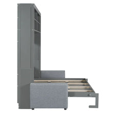 Load image into Gallery viewer, Queen Murphy Bed with Sofa - 2 - in - 1 Design, Storage Solutions &amp; Dual - Piston Mechanism