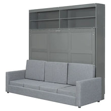 Load image into Gallery viewer, Queen Murphy Bed with Sofa - 2 - in - 1 Design, Storage Solutions &amp; Dual - Piston Mechanism