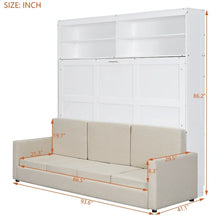 Load image into Gallery viewer, Queen Murphy Bed with Sofa - 2 - in - 1 Design, Storage Solutions &amp; Dual - Piston Mechanism