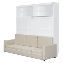 Load image into Gallery viewer, Queen Murphy Bed with Sofa - 2 - in - 1 Design, Storage Solutions &amp; Dual - Piston Mechanism