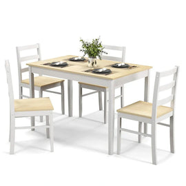 Costway 5-Piece Solid Wood Dining Set for Kitchen