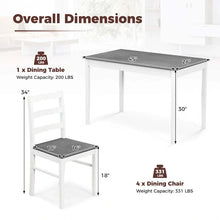Load image into Gallery viewer, Costway 5-Piece Solid Wood Dining Set for Kitchen