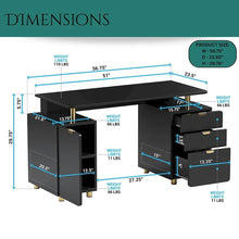 Load image into Gallery viewer, Contemporary Executive Floating Desk with 3 Drawers and Stylish Work Surface