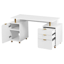 Load image into Gallery viewer, Contemporary Executive Floating Desk with 3 Drawers and Stylish Work Surface