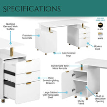 Load image into Gallery viewer, Contemporary Executive Floating Desk with 3 Drawers and Stylish Work Surface