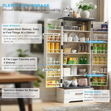 Load image into Gallery viewer, 72 - Inch Tall Farmhouse Kitchen Pantry Cabinet - Stylish Storage Cupboard