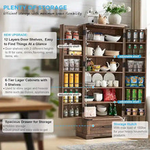 Load image into Gallery viewer, 72 - Inch Tall Farmhouse Kitchen Pantry Cabinet - Stylish Storage Cupboard