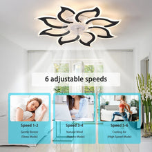 Load image into Gallery viewer, Garwarm Dimmable Ceiling Fan with Light and Remote Control, 27" Small Flush Mounted Ceiling Fan