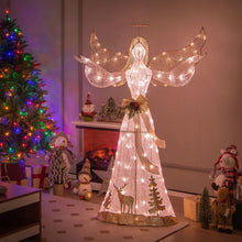 Load image into Gallery viewer, Tangkula 5 FT Lighted Christmas Angel, Outdoor Pre - lit 3D Glittered Angel with 100 Warm White Lights