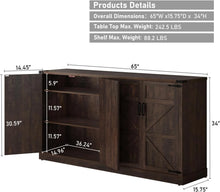 Load image into Gallery viewer, 71" Tall Farmhouse Kitchen Pantry Cabinet, 5 Layers Storage Cabinet with Adjustable Shelves, Farmhouse Pantry Cabinet with 4 Barn Doors