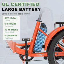 Load image into Gallery viewer, ABORON 3.0 Fat Tire Electric Trike for Senior Foldable E - Bike, 500W Motorized Tricycle Adult 20" Folding 3 Wheel Electric Commute Bike Trike W/48V