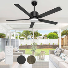 Load image into Gallery viewer, BECLOG Ceiling Fan with Light, 60" Ceiling Fans with Remote Indoor Outdoor DC Motor Modern Ceiling Fan with Light LED for Dining Room, Bedroom