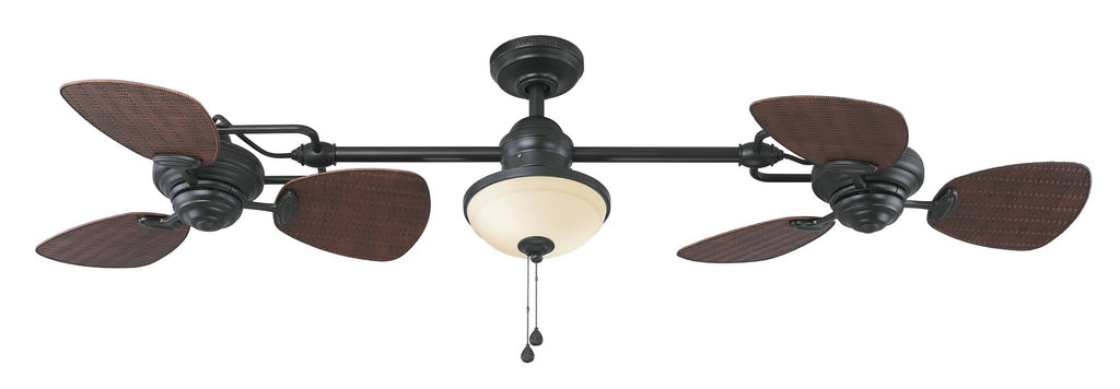 Harbor Breeze Twin Breeze II 74 - in Oil - Rubbed Bronze Outdoor Downrod Ceiling Fan