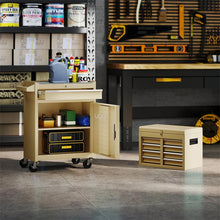 Load image into Gallery viewer, 2 - in - 1 Rolling Tool Chest, 5-Drawer Tool Storage Cabinet with Wheels, Adjustable Shelf, Tool Box Organizer for Garage Warehouse Workshop