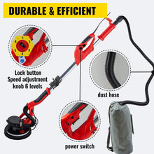 Load image into Gallery viewer, Drywall Sander 850W, Electric Drywall Sander, Electric Sander, with LED Strip Light and Vacuum Bag, Variable Speed 800 - 1750 RPM, Foldable Sheetrock