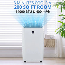 Load image into Gallery viewer, TROPOW 14000BTU Portable Air Conditioners Cool up to 750 Sq.ft, 4 in 1 Portable AC Unit with Remote Control/Dehumidifier/3 Speeds Fan/Sleep Mode