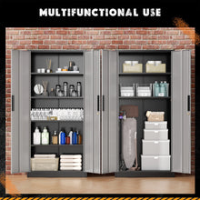 Load image into Gallery viewer, SOLAURA 71" Metal Garage Storage Cabinet with Locking Doors and Adjustable Shelves for Home, Office(Black)