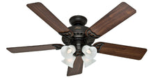 Load image into Gallery viewer, Hunter Studio Series 52" Ceiling Fan with 4-Light Kit - New Bronze - Walnut/Cherry Blades