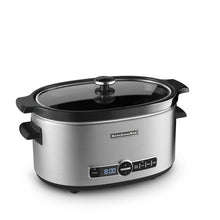 Load image into Gallery viewer, KitchenAid 6 - Quart Slow Cooker with Solid Glass Lid, Stainless Steel