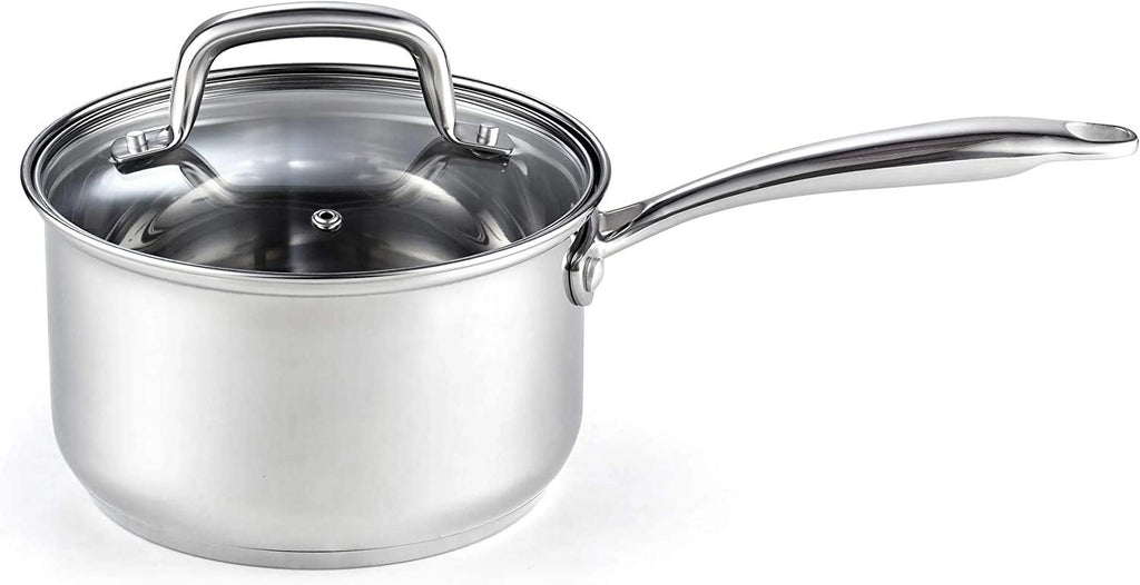Cook N Home Pots and Pans Stainless Steel, 8-Piece Induction Pot Kitchen Cookware Set, Silver, Oven Safe